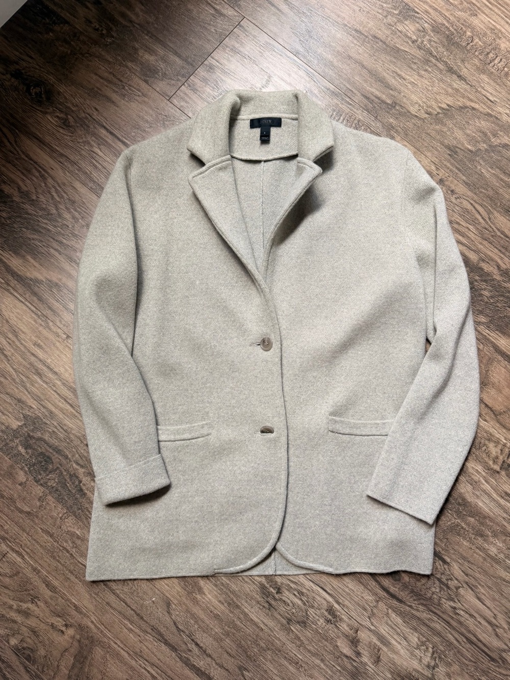 JCrew Wool-Blend Light Gray Women's Blazer Coat